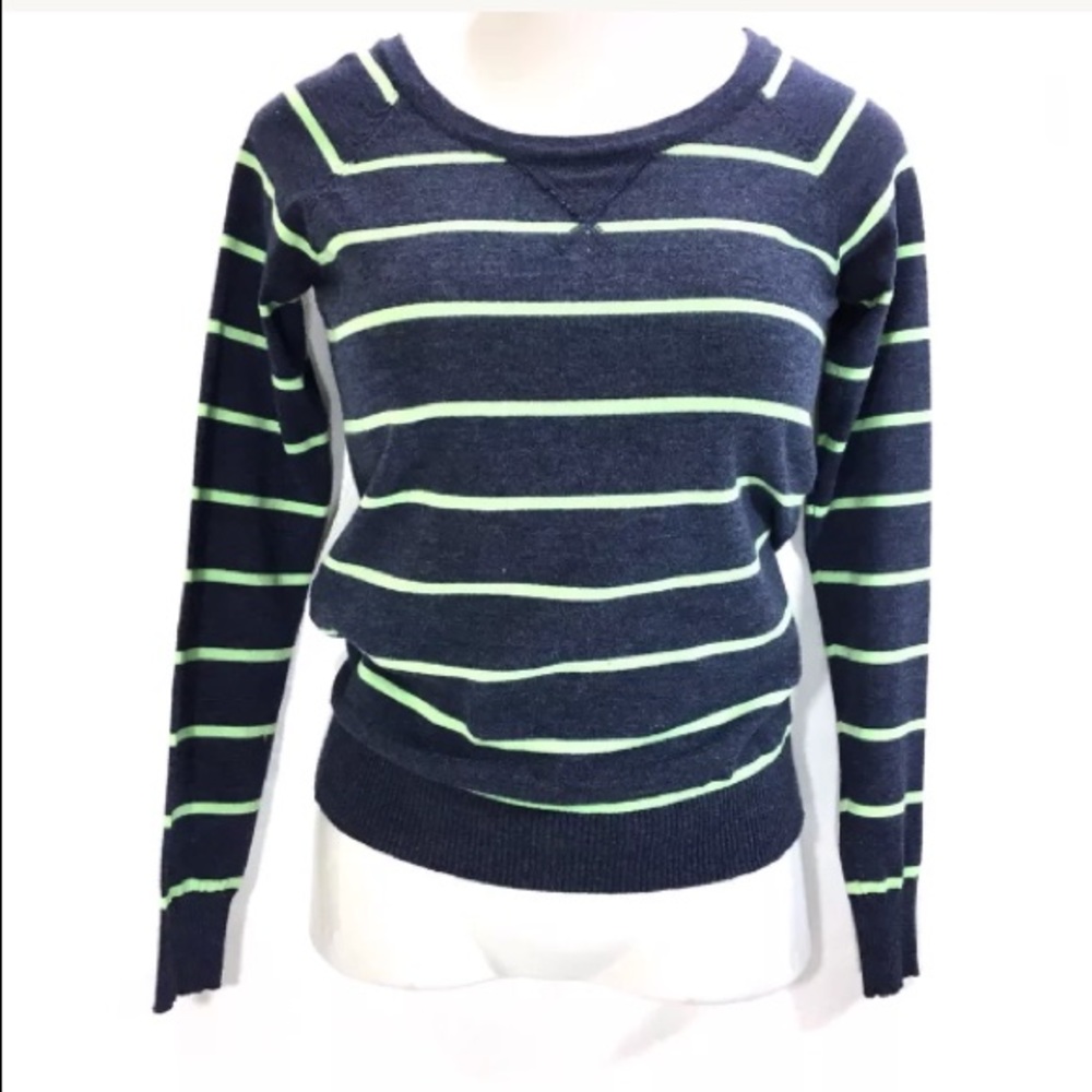 Juniors Womens Sweater Size XS / Blue Green Stripe